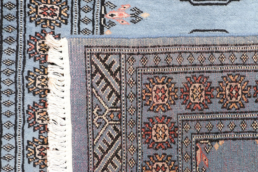 Light Steel Blue Bokhara 2' 6 x 6' 5 - No. 45122 - ALRUG Rug Store