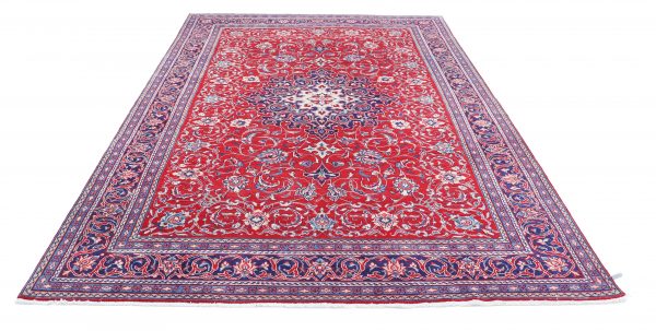 Red Afghan Mahal Rug 6'10" x 10'5" Hand-Knotted view 10