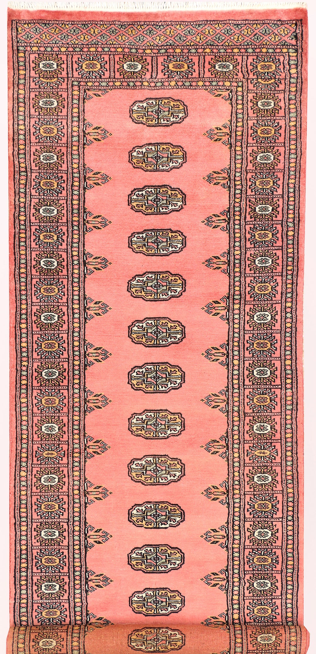 Light Coral Bokhara 2' 8 x 8' - No. 45221 - ALRUG Rug Store