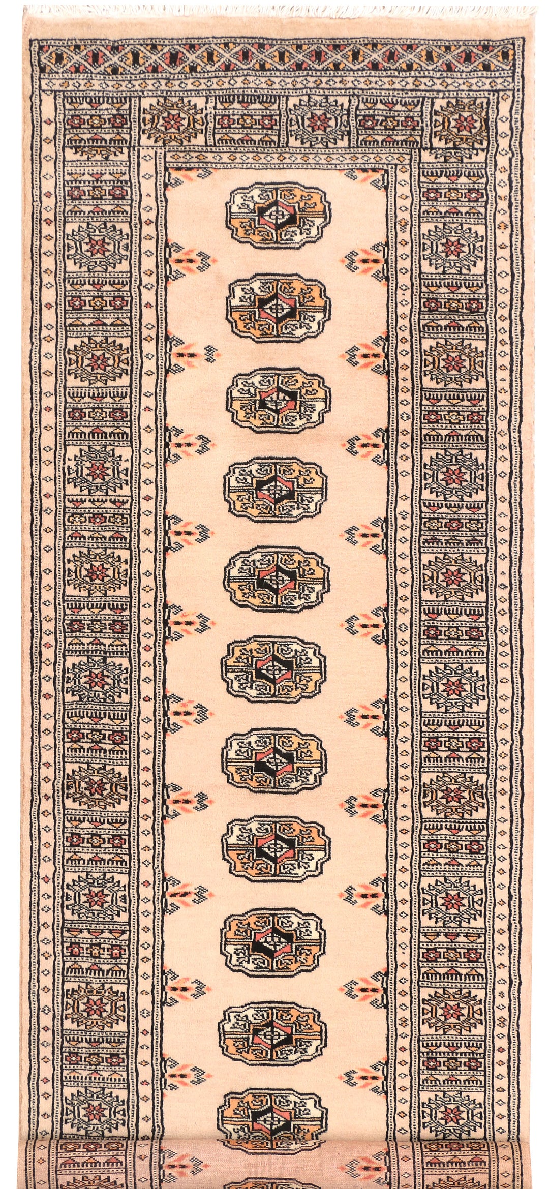 Antique White Bokhara 2' 7 x 7' 5 - No. 45255 - ALRUG Rug Store