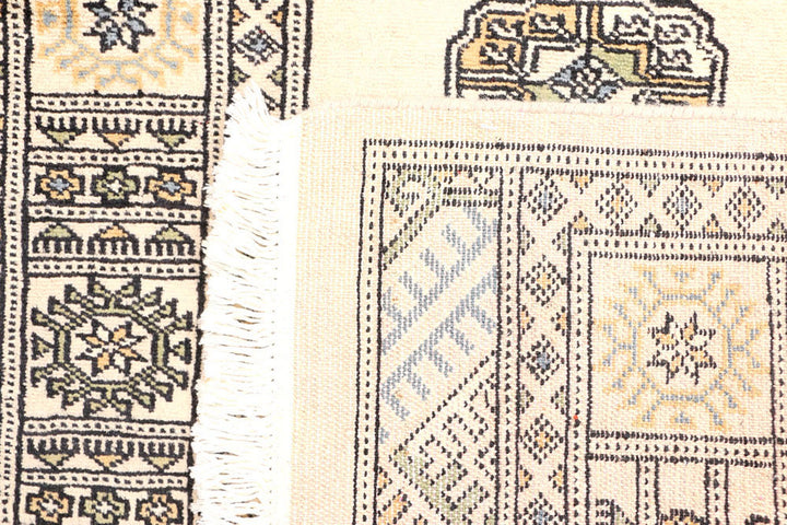 Antique White Bokhara 2'  6" x 9' " - No. QA34319