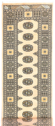 Antique White Bokhara 2' 6 x 9' - No. 45305 - ALRUG Rug Store
