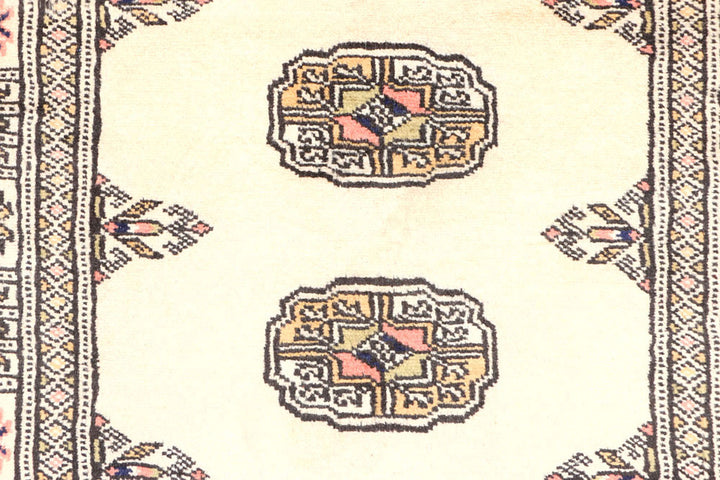 Antique White Bokhara 2'  6" x 8'  10" - No. QA41499