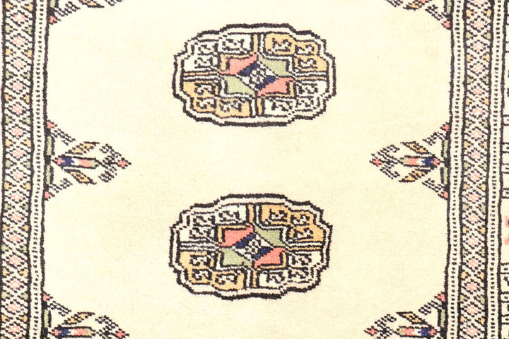 Antique White Bokhara 2'  7" x 8'  9" - No. QA33716