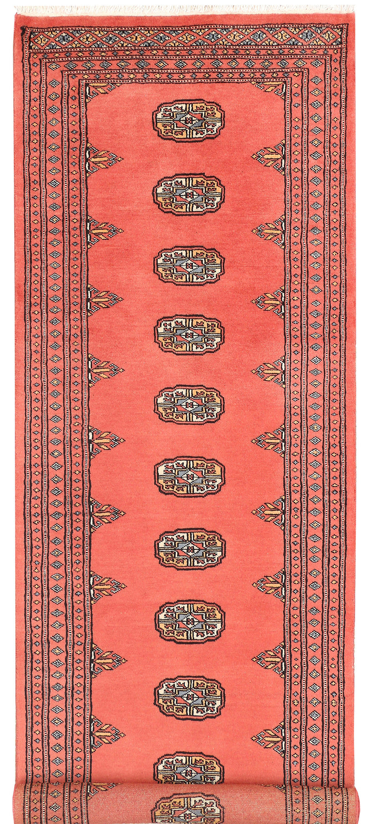Salmon Bokhara 2' 7 x 8' 4 - No. 45346 - ALRUG Rug Store