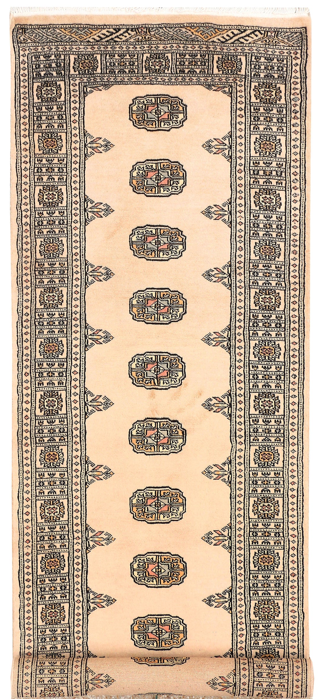 Antique White Bokhara 2' 7 x 8' 8 - No. 45354 - ALRUG Rug Store