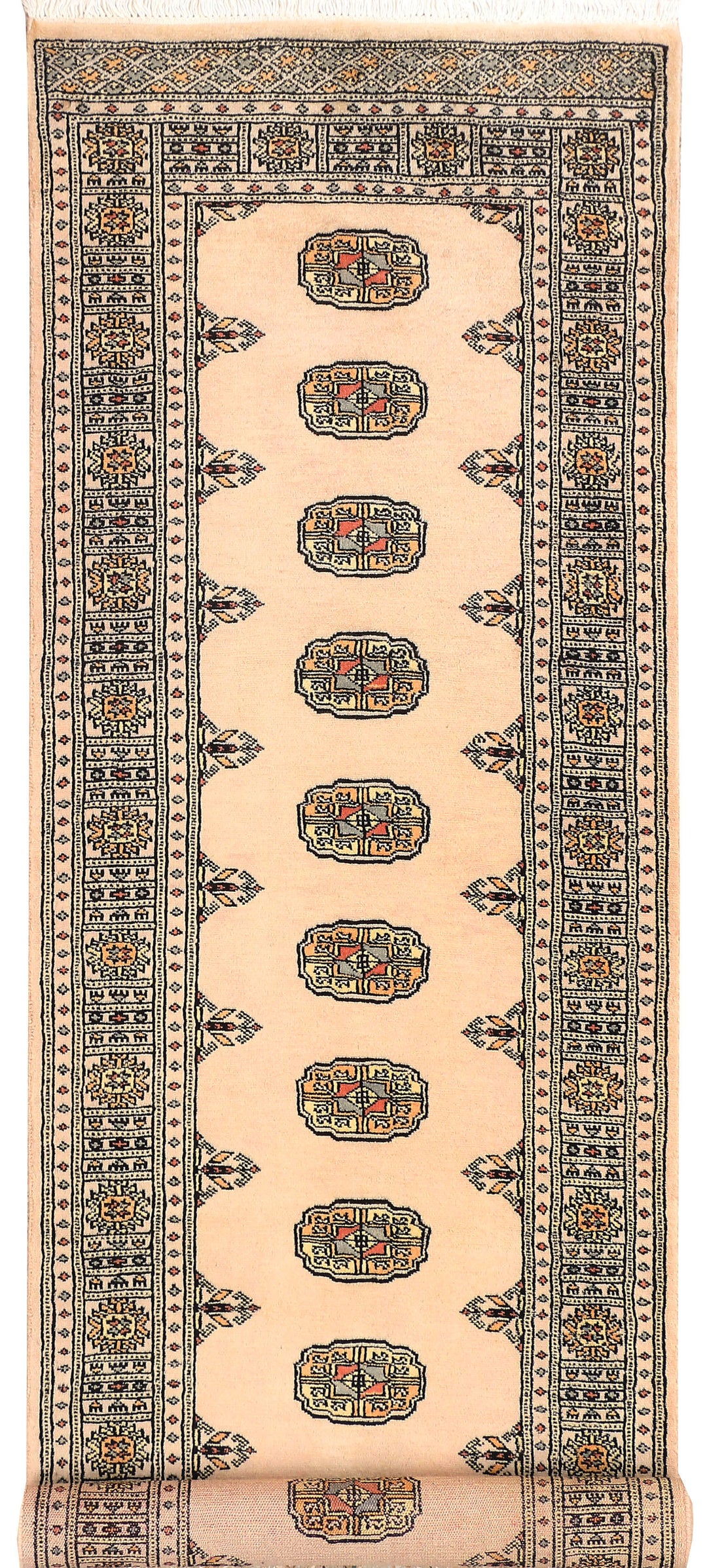 Antique White Bokhara 2' 7 x 8' 8 - No. 45358 - ALRUG Rug Store