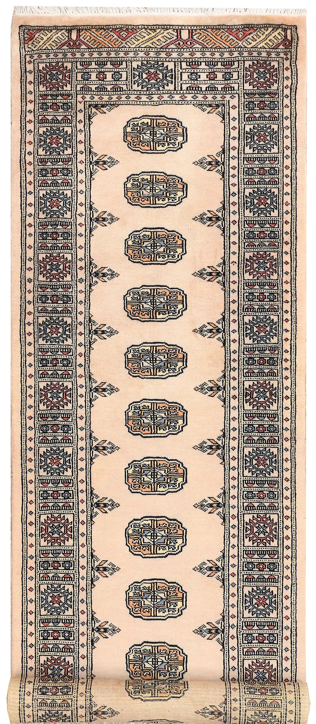 Antique White Bokhara 2' 6 x 9' 5 - No. 45364 - ALRUG Rug Store