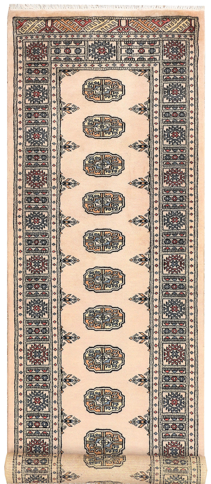 Antique White Bokhara 2' 6 x 9' 5 - No. 45364 - ALRUG Rug Store