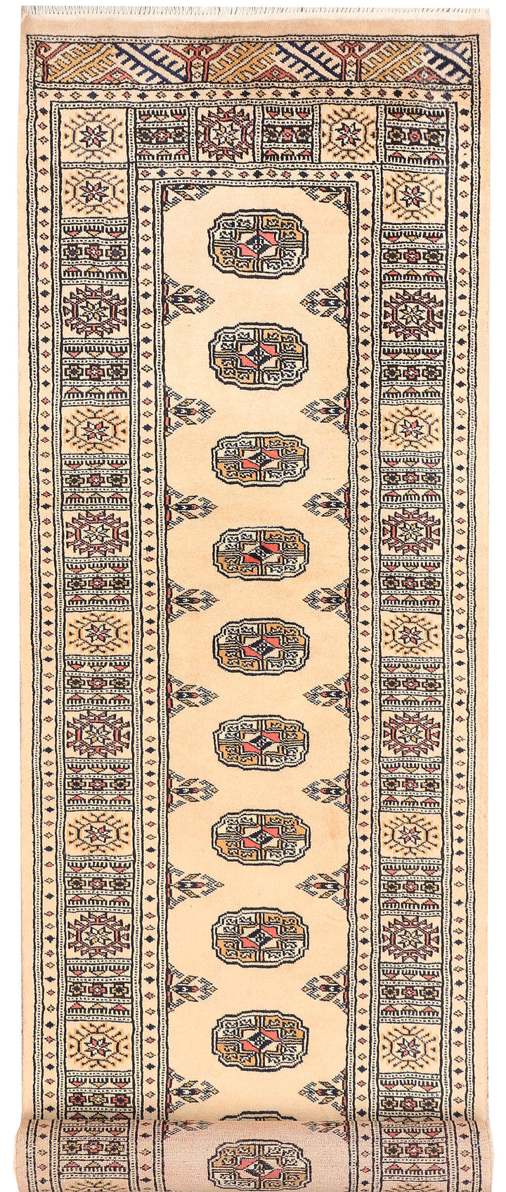 Antique White Bokhara 2' 6 x 9' 5 - No. 45370 - ALRUG Rug Store