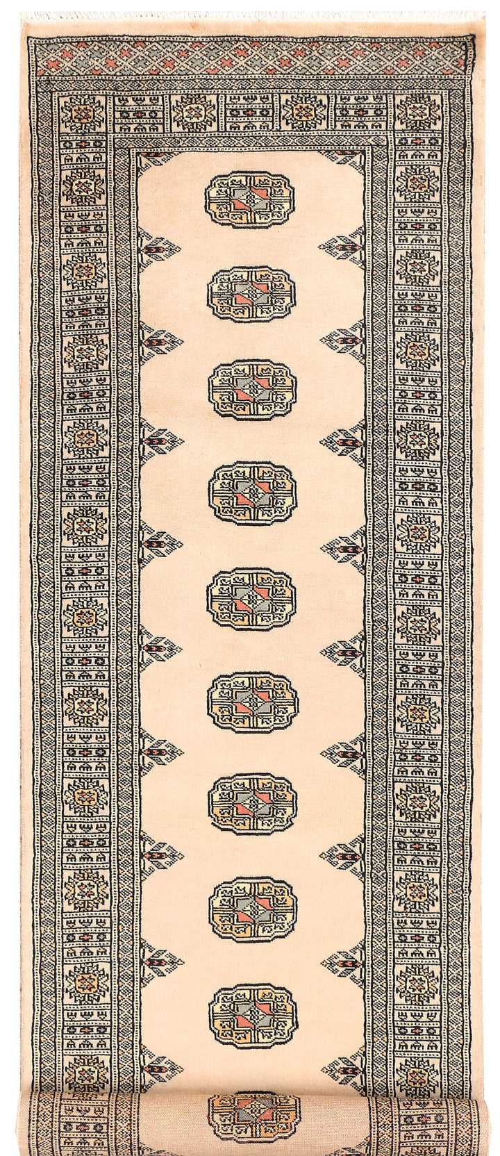 Antique White Bokhara 2' 7 x 8' 8 - No. 45374 - ALRUG Rug Store