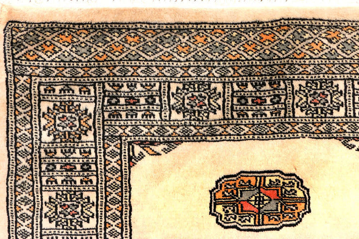 Antique White Bokhara 2'  7" x 8'  7" - No. QA70758