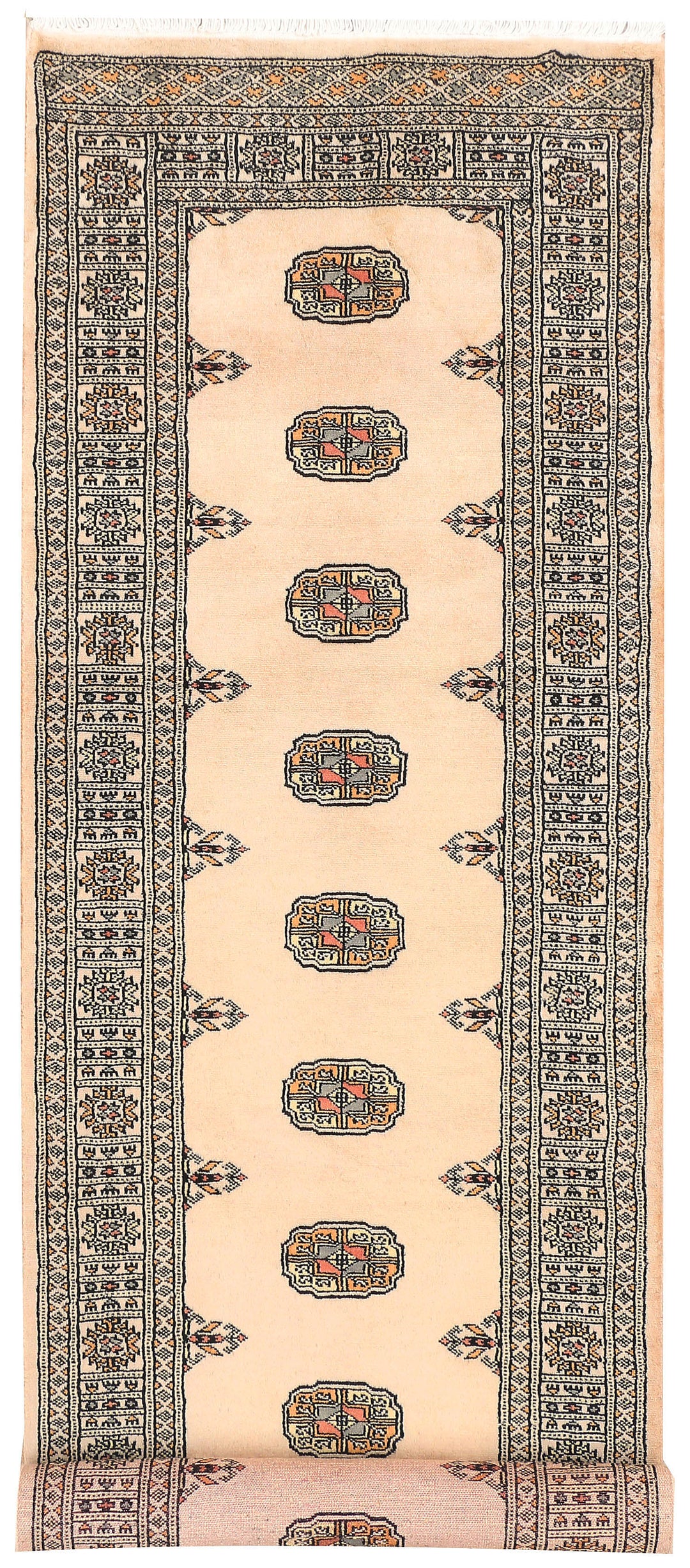 Antique White Bokhara 2' 7 x 8' 7 - No. 45385 - ALRUG Rug Store