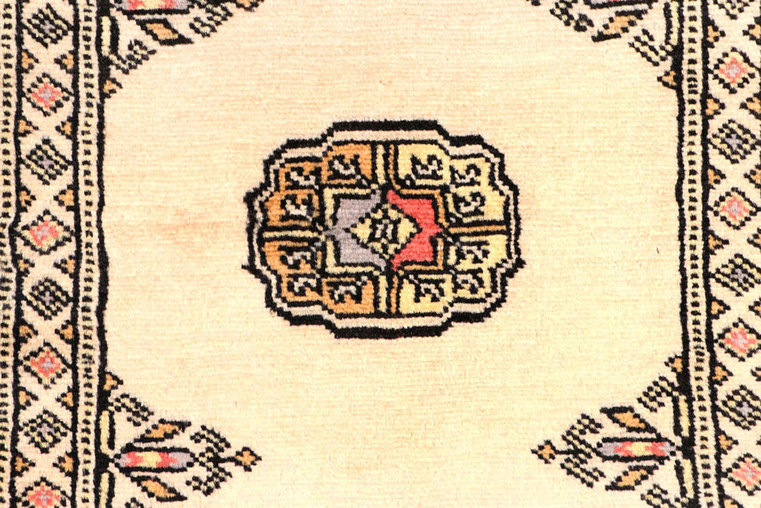 Antique White Bokhara 2'  5" x 8'  7" - No. QA91250