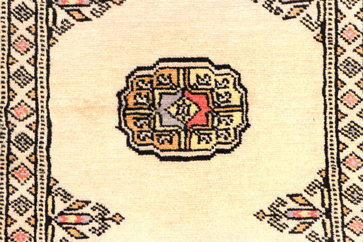 Antique White Bokhara 2'  5" x 8'  7" - No. QA91250