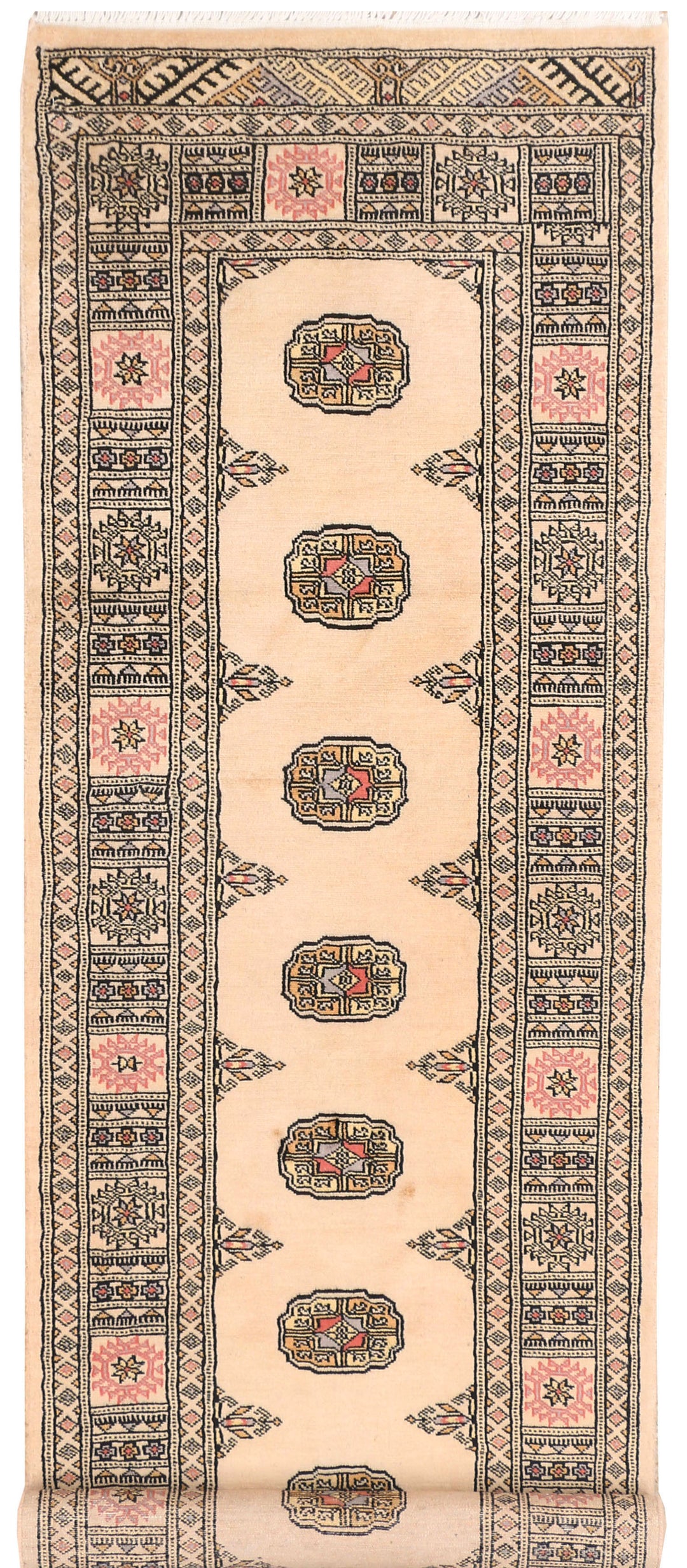 Antique White Bokhara 2' 5 x 8' 7 - No. 45409 - ALRUG Rug Store