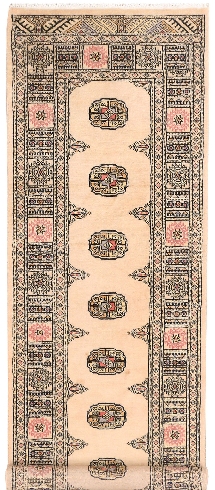 Antique White Bokhara 2' 5 x 8' 7 - No. 45409 - ALRUG Rug Store