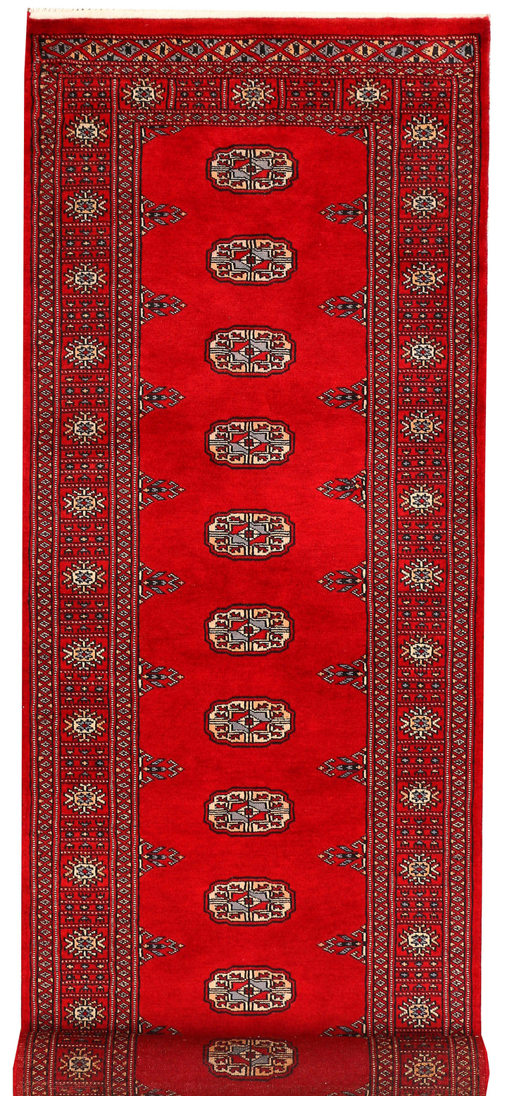 Dark Red Bokhara 2'  7" x 8'  10" - No. QA98708