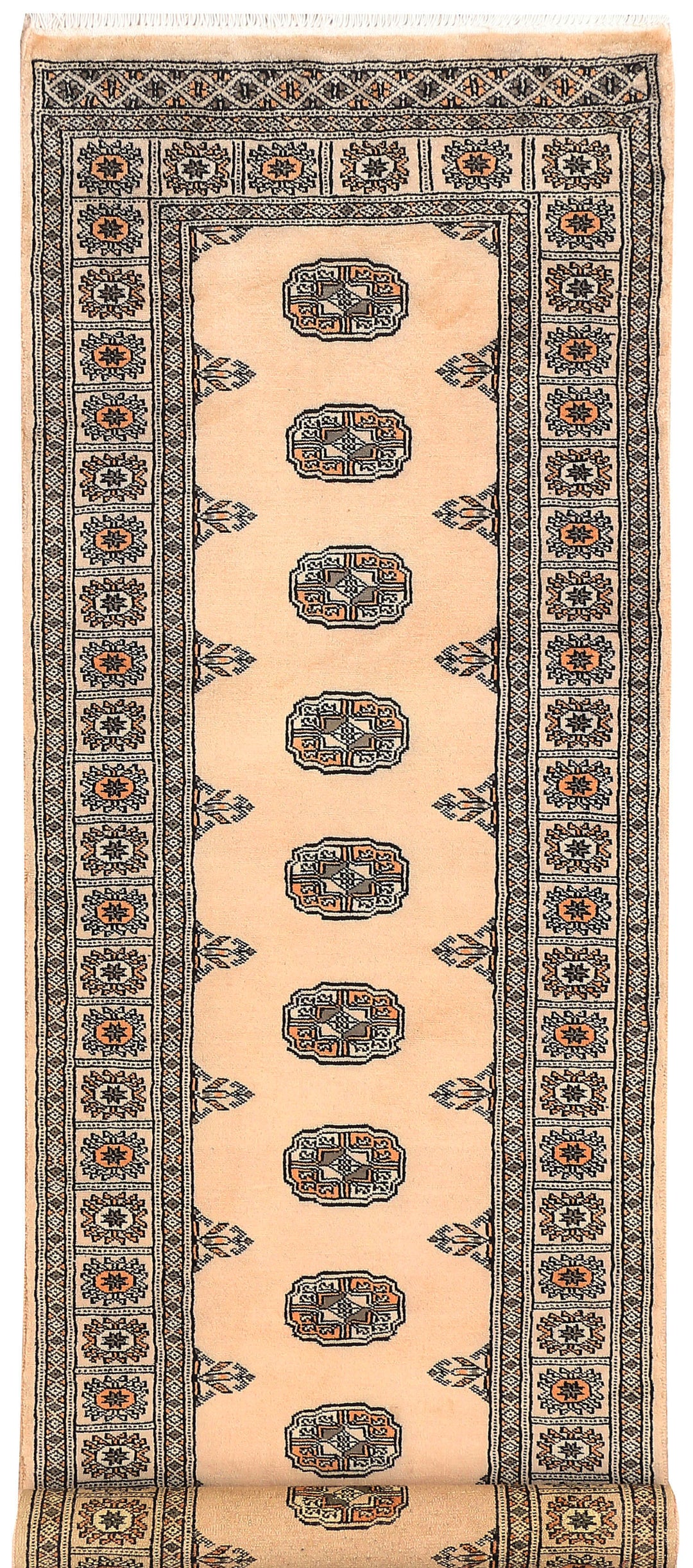 Antique White Bokhara 2' 6 x 10' 2 - No. 45459 - ALRUG Rug Store