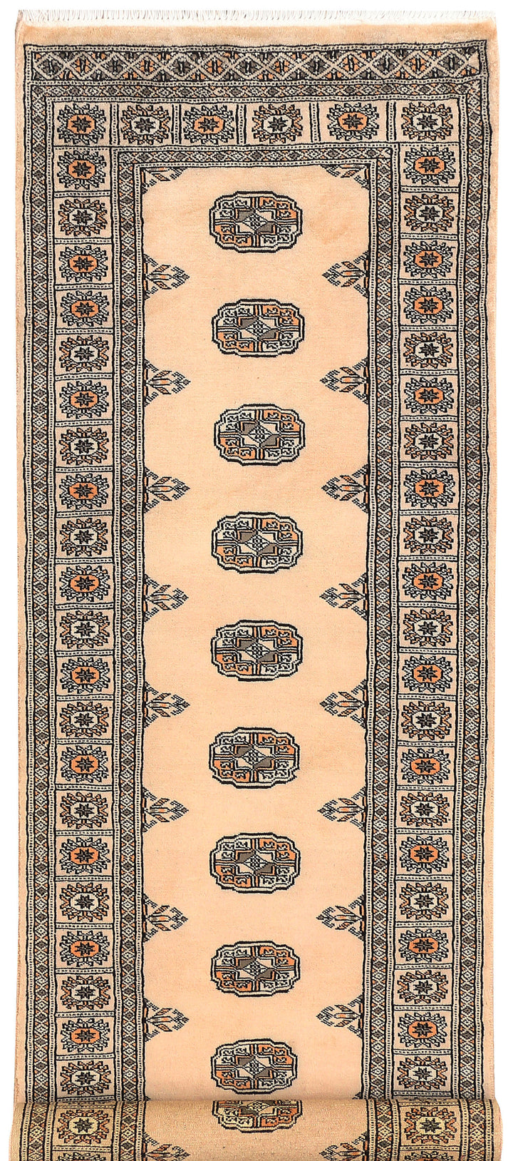Antique White Bokhara 2' 6 x 10' 2 - No. 45459 - ALRUG Rug Store