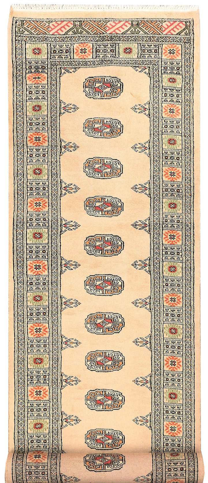 Navajo White Bokhara 2' 6 x 10' 2 - No. 45535 - ALRUG Rug Store