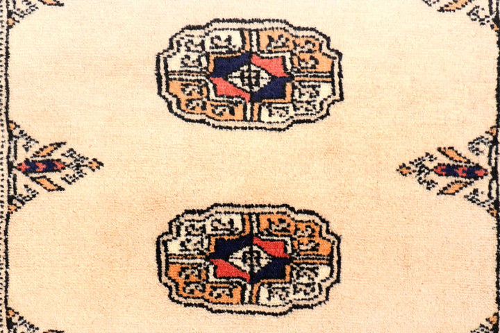 Antique White Bokhara 2' 7 x 10' - No. 45546 - ALRUG Rug Store