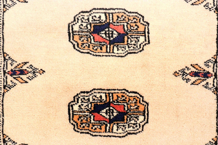 Antique White Bokhara 2'  7" x 10' " - No. QA13194