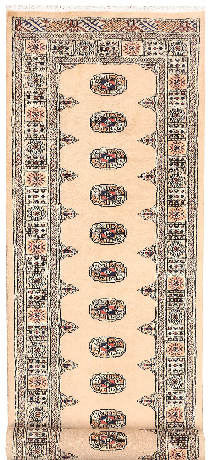 Antique White Bokhara 2' 7 x 10' - No. 45546 - ALRUG Rug Store