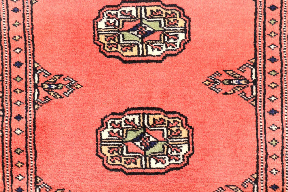 Salmon Bokhara 2' 7 x 9' 11 - No. 45576 - ALRUG Rug Store