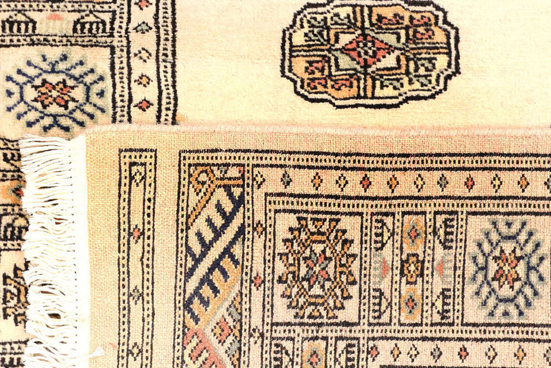 Antique White Bokhara 2'  6" x 10'  4" - No. QA74897