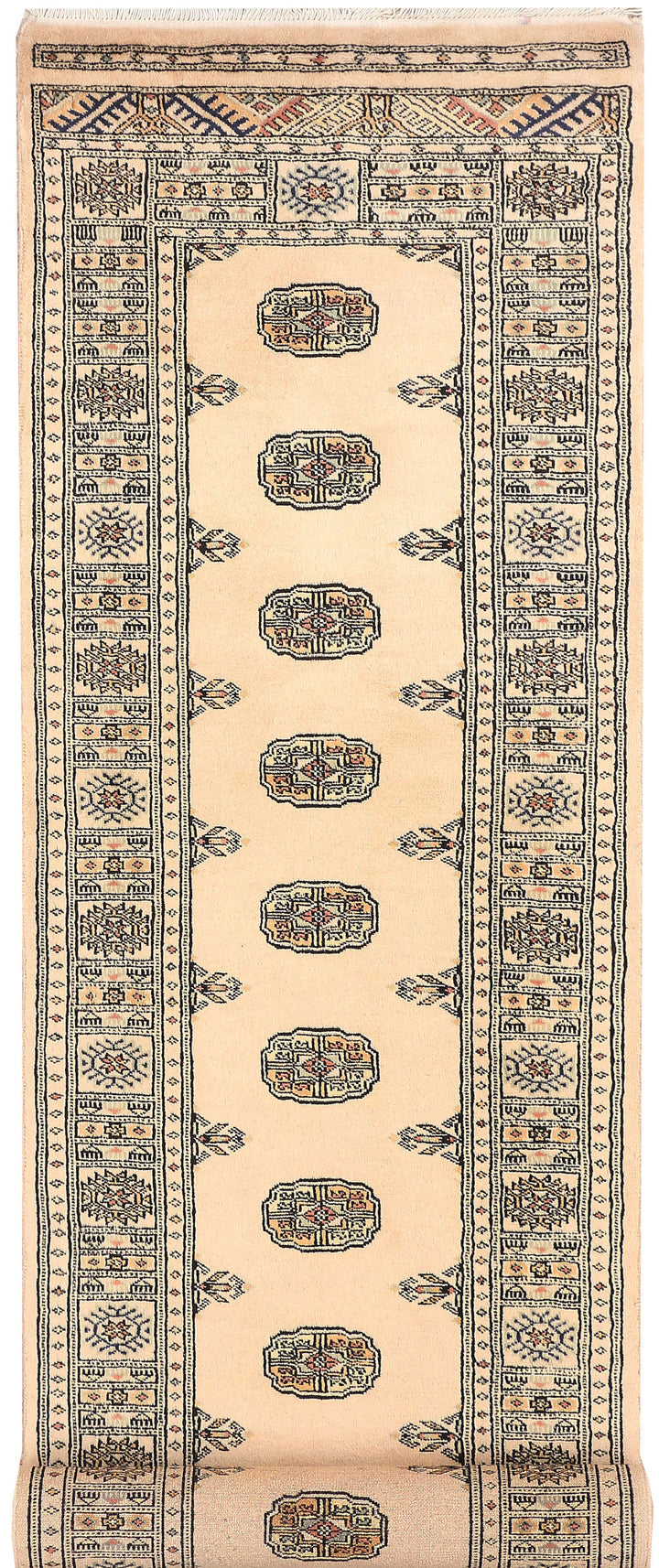 Antique White Bokhara 2' 6 x 10' 4 - No. 45583 - ALRUG Rug Store
