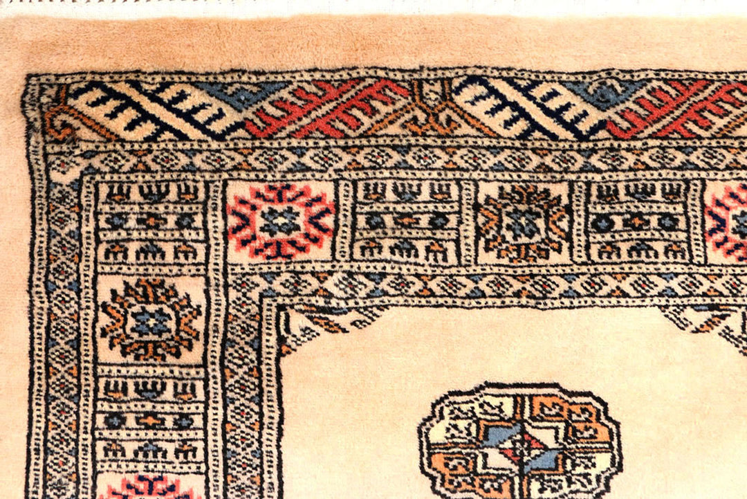 Antique White Bokhara 2'  7" x 10'  7" - No. QA24369