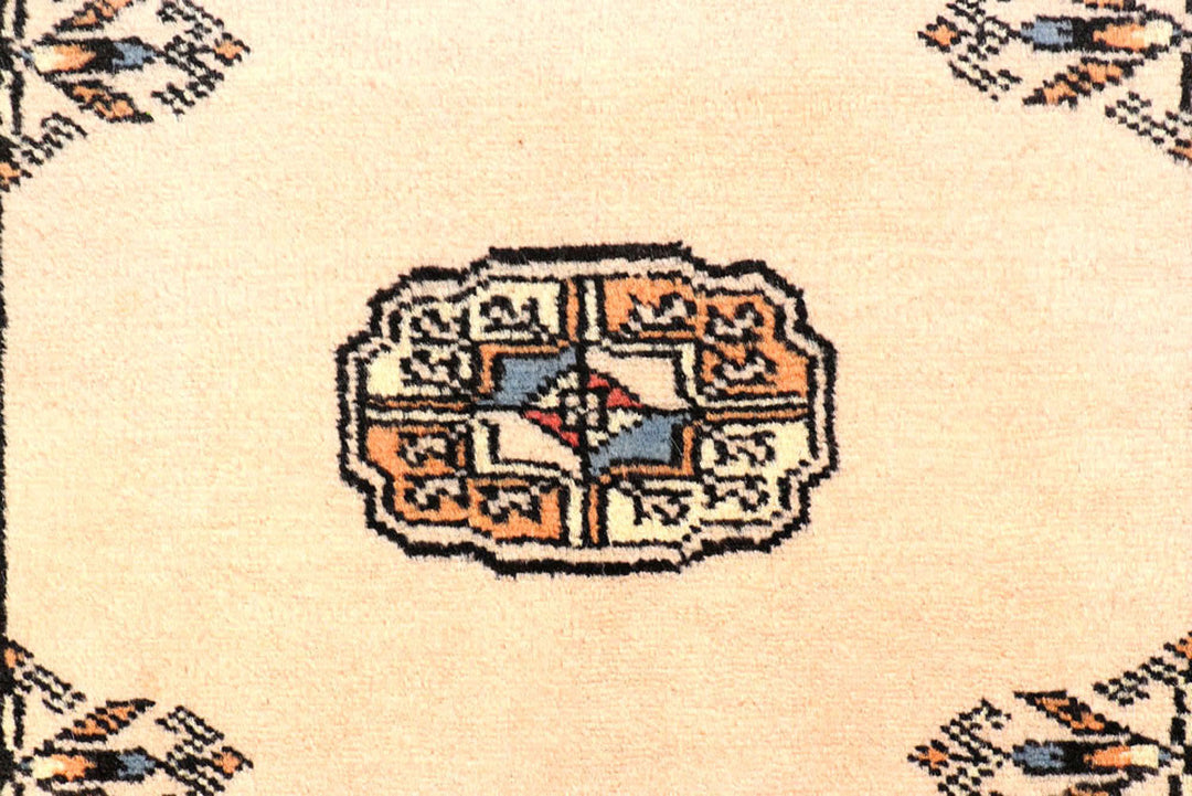 Antique White Bokhara 2'  7" x 10'  7" - No. QA24369