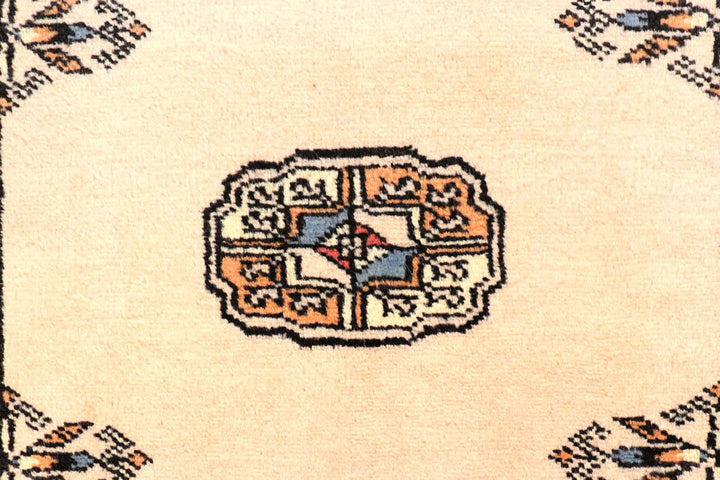 Antique White Bokhara 2'  7" x 10'  7" - No. QA24369