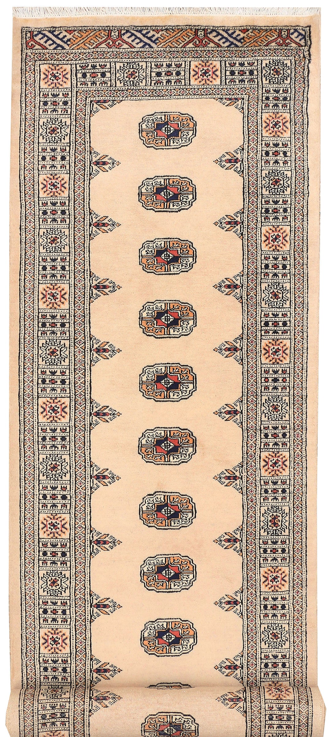 Antique White Bokhara 2' 7 x 10' 5 - No. 45599 - ALRUG Rug Store