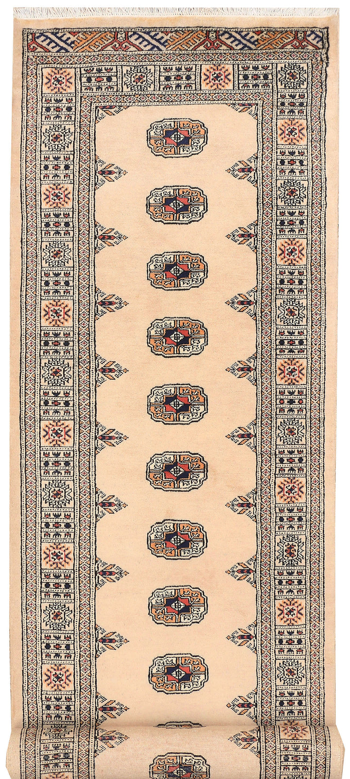 Antique White Bokhara 2' 7 x 10' 5 - No. 45599 - ALRUG Rug Store