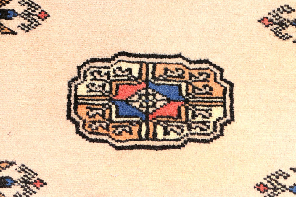 Antique White Bokhara 2' 7 x 10' - No. 45602 - ALRUG Rug Store