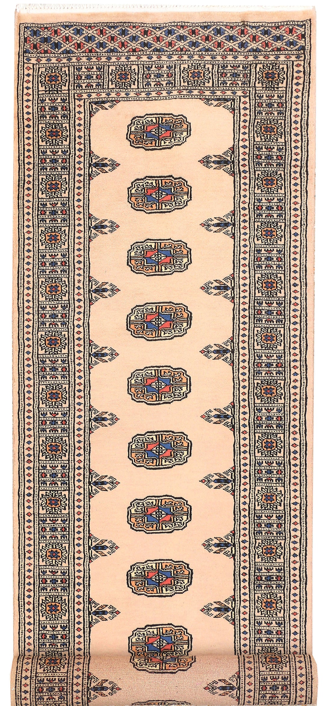 Antique White Bokhara 2' 7 x 10' - No. 45602 - ALRUG Rug Store