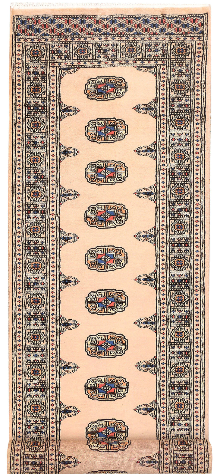 Antique White Bokhara 2' 7 x 10' - No. 45602 - ALRUG Rug Store