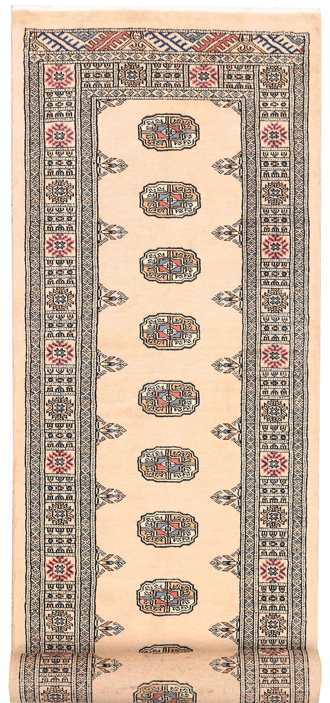 Antique White Bokhara 2' 7 x 10' 8 - No. 45606 - ALRUG Rug Store