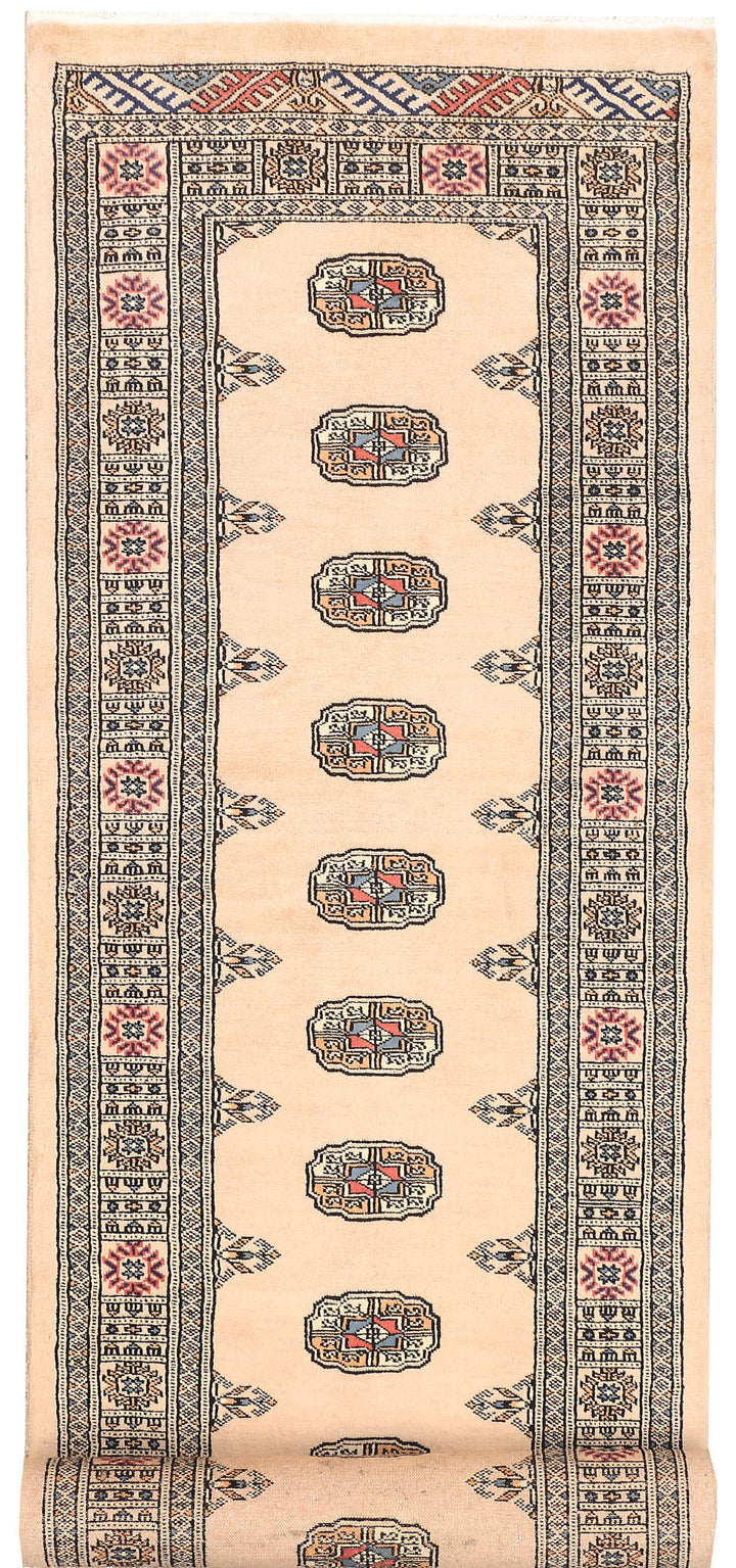 Antique White Bokhara 2' 7 x 10' 8 - No. 45606 - ALRUG Rug Store
