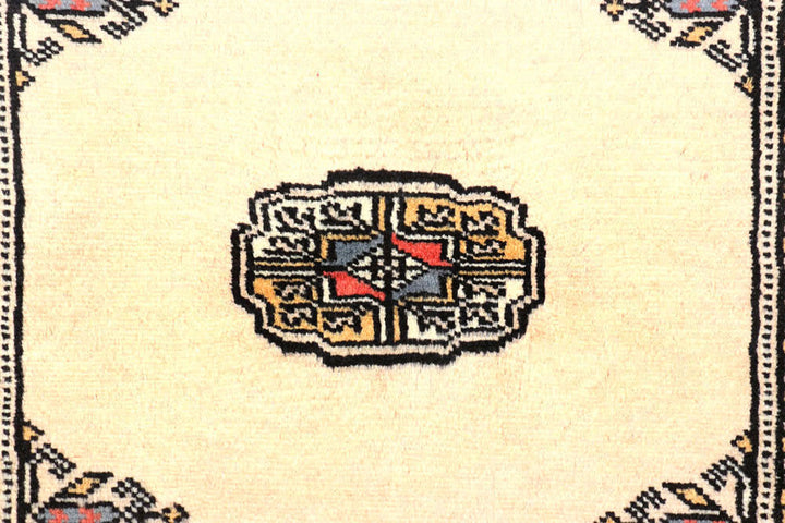 Antique White Bokhara 2'  7" x 10'  9" - No. QA54264