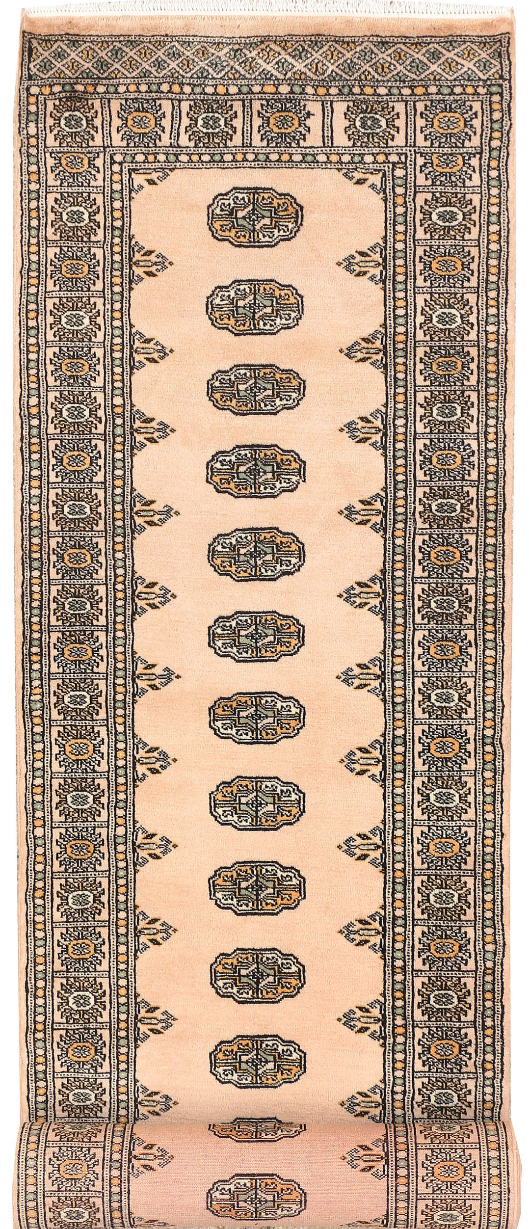 Antique White Bokhara 2' 7 x 12' 1 - No. 45624 - ALRUG Rug Store