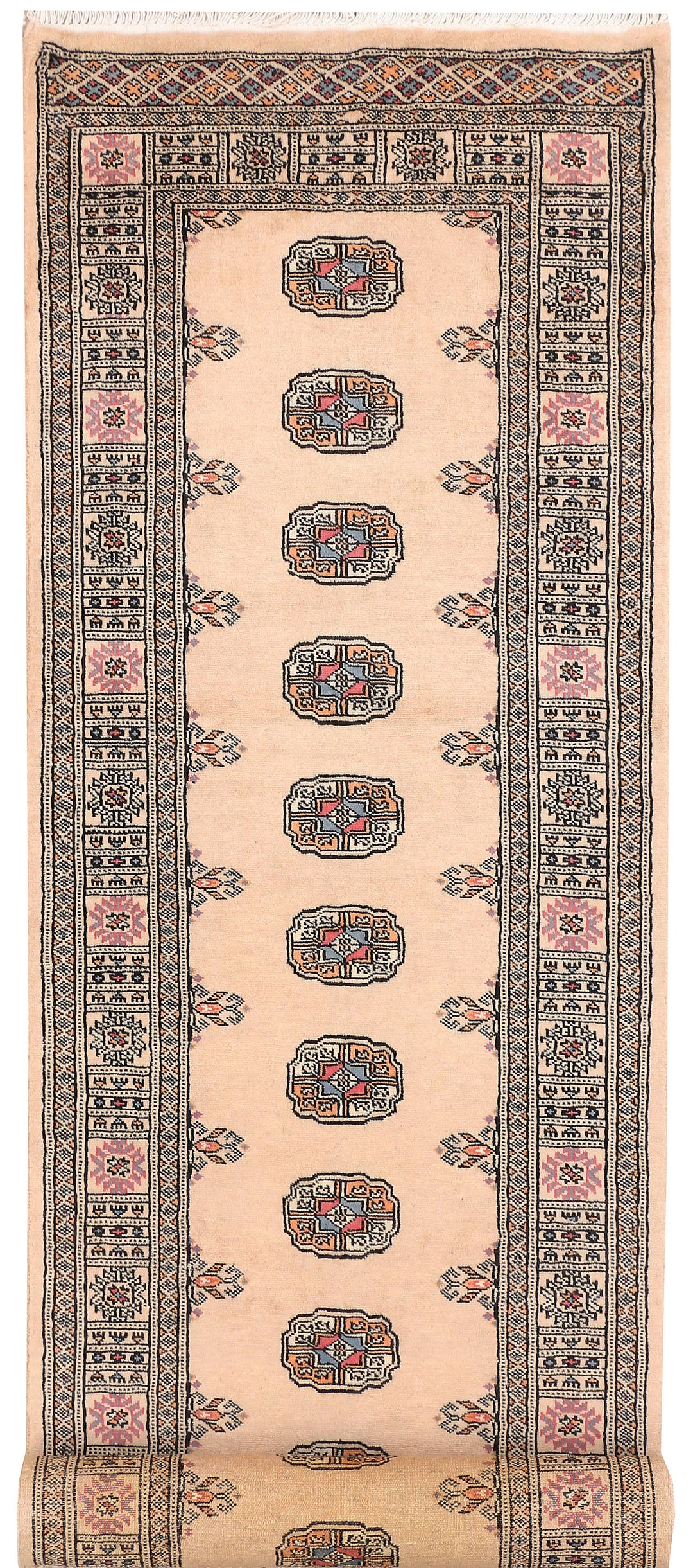 Antique White Bokhara 2' 7 x 10' 8 - No. 45669 - ALRUG Rug Store