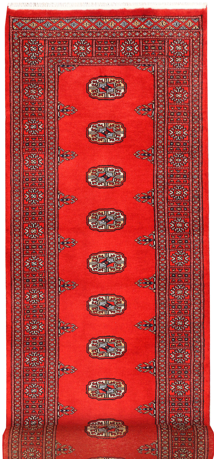 Red Bokhara 2'  7" x 11'  5" - No. QA13228