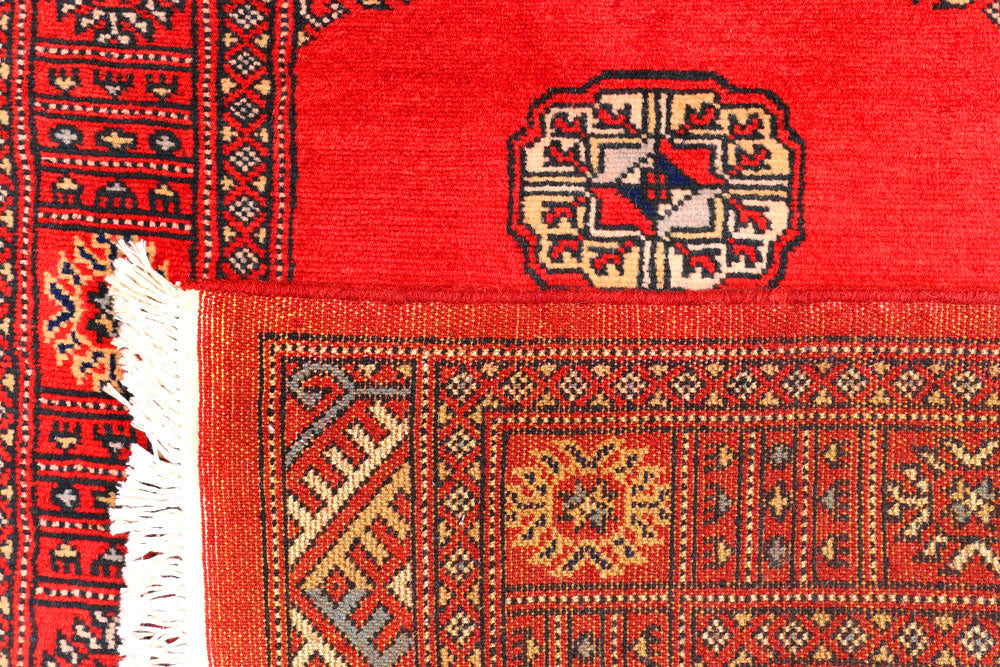 Red Bokhara 2' 6 x 12' 1 - No. 45678 - ALRUG Rug Store