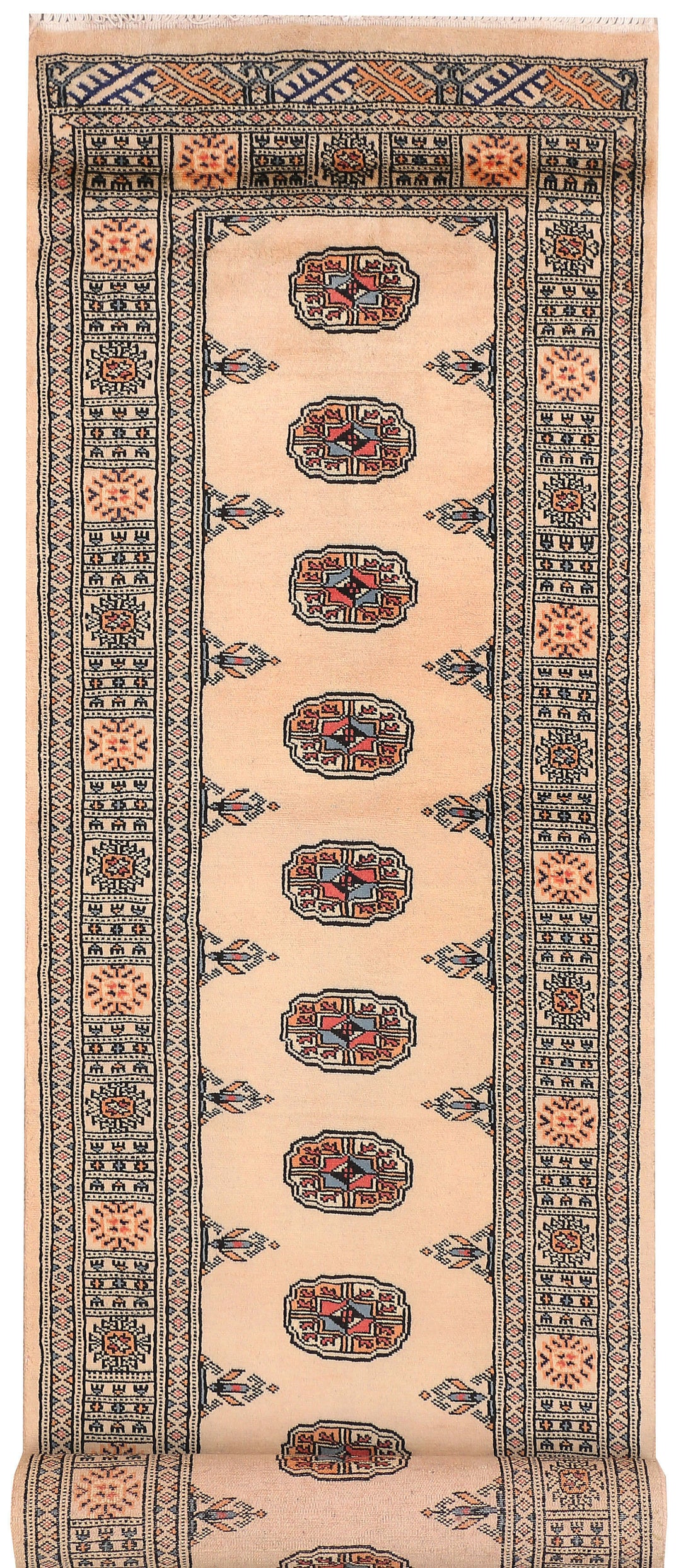 Antique White Bokhara 2' 6 x 12' 3 - No. 45680 - ALRUG Rug Store