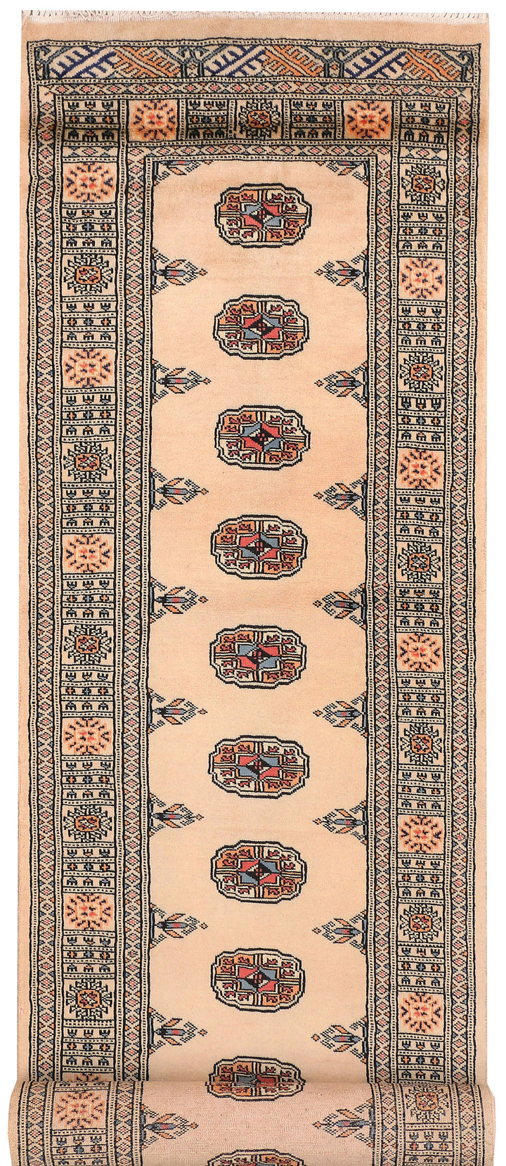 Antique White Bokhara 2' 6 x 12' 3 - No. 45680 - ALRUG Rug Store
