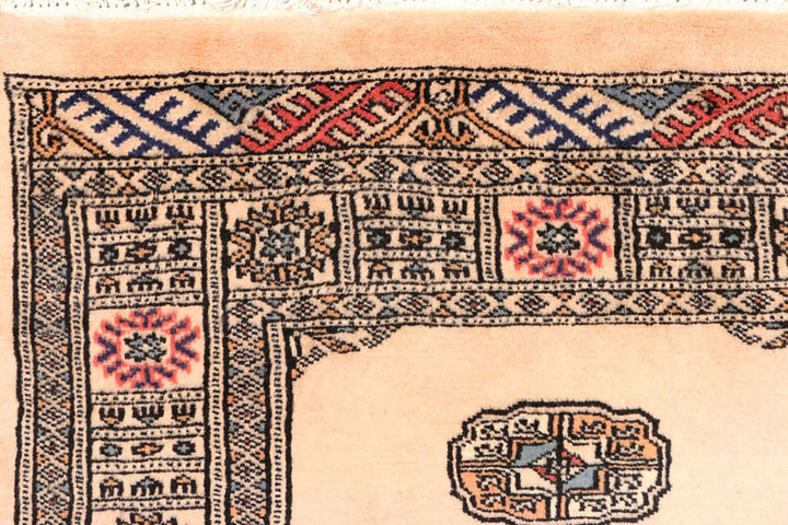 Antique White Bokhara 2'  7" x 10'  9" - No. QA17621