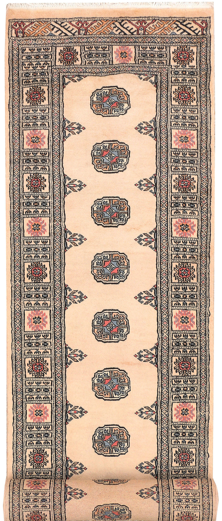 Antique White Bokhara 2' 6 x 11' 10 - No. 45712 - ALRUG Rug Store